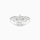 Pear Classic Round Three Stone Large Sides in Platinum main white