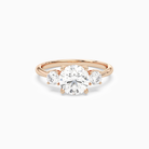 Round Classic Round Three Stone Large Sides in 14K Rose Gold main white