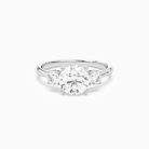 Round Classic Round Three Stone Large Sides in 14K White Gold main white