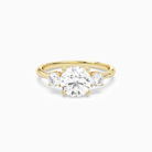 Round Classic Round Three Stone Large Sides in 14K Yellow Gold main white