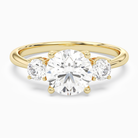 Round Classic Round Three Stone Large Sides in 14K Yellow Gold main white