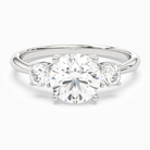 Round Classic Round Three Stone Large Sides in Platinum main white