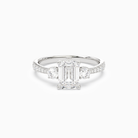 Emerald Classic Round Three Stone Pavé in Platinum main white
