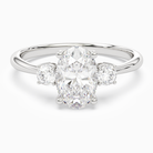 Oval Classic Round Three Stone Small Sides in Platinum main white