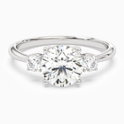 Round Classic Round Three Stone Small Sides in 14K White Gold main white