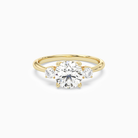Round Classic Round Three Stone Small Sides in 14K Yellow Gold main white