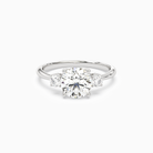 Round Classic Round Three Stone Small Sides in 18K White Gold main white