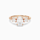 Oval Ornate Accented Three Stone in 14K Rose Gold main white