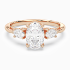 Oval Ornate Accented Three Stone in 14K Rose Gold main white
