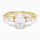 Oval Ornate Accented Three Stone in 18K Yellow Gold main white