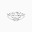 Oval Ornate Accented Three Stone in Platinum main white