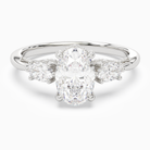 Oval Ornate Accented Three Stone in Platinum main white
