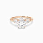 Pear Ornate Accented Three Stone in 14K Rose Gold main white