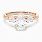 Pear Ornate Accented Three Stone in 14K Rose Gold main white