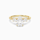 Pear Ornate Accented Three Stone in 14K Yellow Gold main white