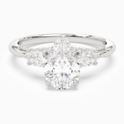 Pear Ornate Accented Three Stone in Platinum main white