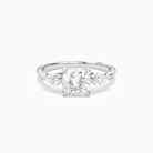 Cushion Kite Side Three Stone Large Sides in Platinum main white