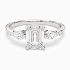 Emerald Kite Side Three Stone Large Sides in 18K White Gold main white