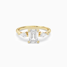 Emerald Kite Side Three Stone Large Sides in 18K Yellow Gold main white