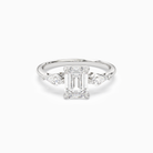 Emerald Kite Side Three Stone Large Sides in Platinum main white