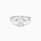 Oval Kite Side Three Stone Large Sides in 18K White Gold main white