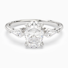 Oval Kite Side Three Stone Large Sides in Platinum main white