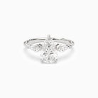 Pear Kite Side Three Stone Large Sides in Platinum main white