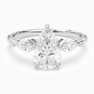 Pear Kite Side Three Stone Large Sides in Platinum main white