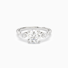 Round Kite Side Three Stone Large Sides in 14K White Gold main white