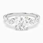 Round Kite Side Three Stone Large Sides in 18K White Gold main white