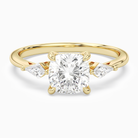 Cushion Kite Side Three Stone Small Sides in 14K Yellow Gold main white