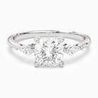 Cushion Kite Side Three Stone Small Sides in 18K White Gold main white