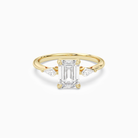Emerald Kite Side Three Stone Small Sides in 18K Yellow Gold main white
