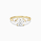 Round Kite Side Three Stone Small Sides in 14K Yellow Gold main white