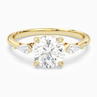 Round Kite Side Three Stone Small Sides in 14K Yellow Gold main white