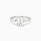 Round Kite Side Three Stone Small Sides in Platinum main white