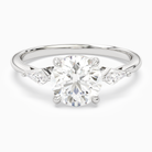 Round Kite Side Three Stone Small Sides in Platinum main white