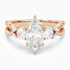 Marquise Willow Composite Three Stone in 14K Rose Gold main white