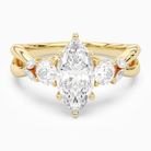 Marquise Willow Composite Three Stone in 18K Yellow Gold main white