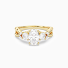 Oval Willow Composite Three Stone in 18K Yellow Gold main white