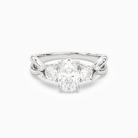 Oval Willow Composite Three Stone in Platinum main white