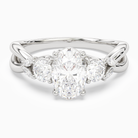 Oval Willow Composite Three Stone in Platinum main white
