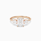 Emerald Classic Three Stone in 14K Rose Gold main white