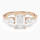 Emerald Classic Three Stone in 14K Rose Gold main white