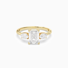 Emerald Classic Three Stone in 14K Yellow Gold main white