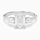 Emerald Classic Three Stone in 18K White Gold main white
