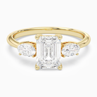 Emerald Classic Three Stone in 18K Yellow Gold main white