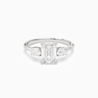 Emerald Classic Three Stone in Platinum main white