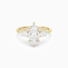 Marquise Classic Three Stone in 14K Yellow Gold main white