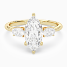 Marquise Classic Three Stone in 18K Yellow Gold main white